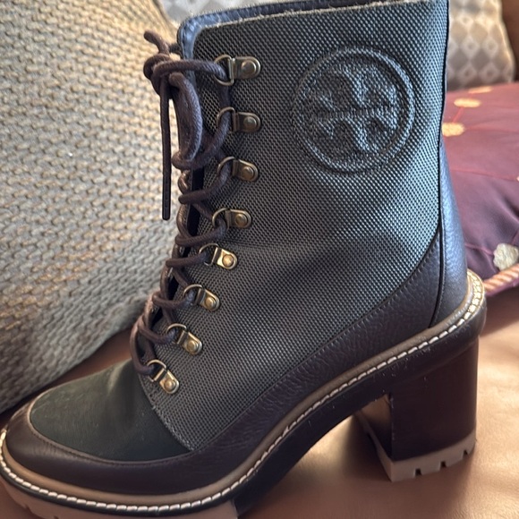 Tory Burch Miller Lug Sole Heel Lace Up Boot - Picture 3 of 10